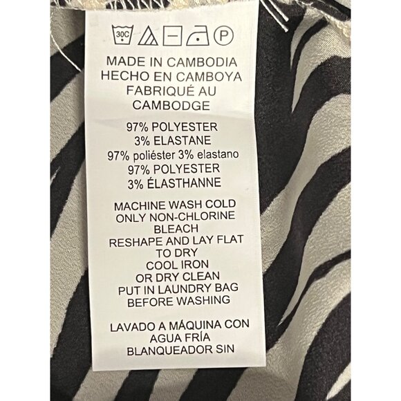 Michael Michael Kors Women Size L Zebra Print Ruffle Blouse Y2K Preppy Designer - Picture 11 of 16